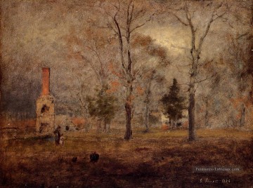 Paysage des plaines œuvres - Jour gris Goochland Virgnia paysage Tonaliste George Inness